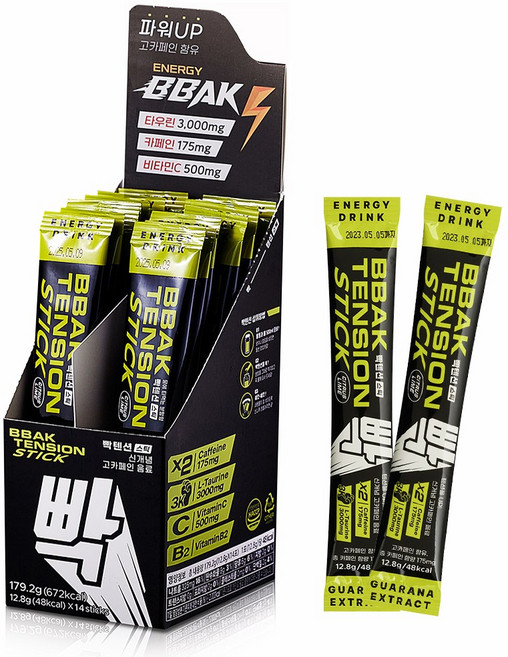 빡 텐션 라임 고카페인 에너지드링크, 12.8g, 14개입, 1개