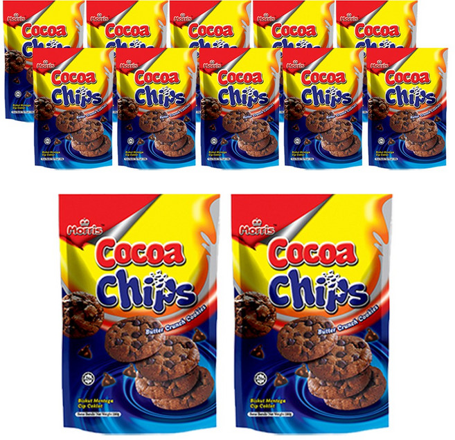 모리스 코코아칩 버터 크런치 쿠키 12개(100gx12개) 초코칩과자, 12개, 100g
