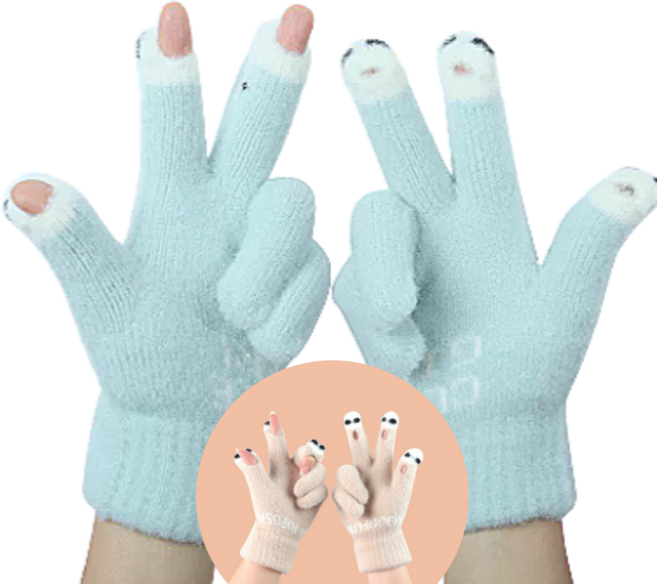 단디담은 귀여운 보들보들 니트 터치 핑거장갑 2종세트