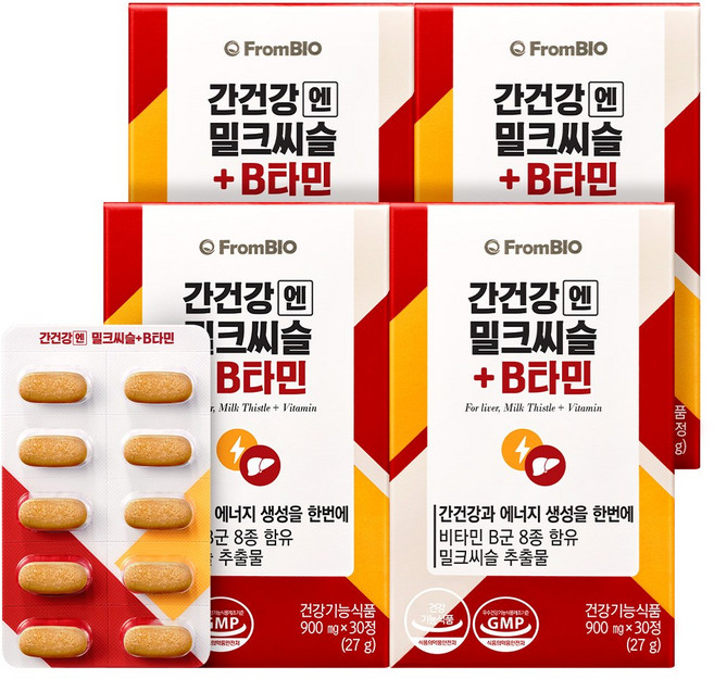 프롬바이오 간건강엔 밀크씨슬 + B타민 27g, 30정, 4개