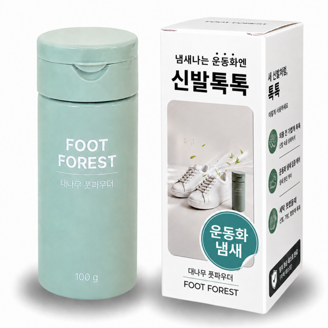 발숲 신발톡톡 대나무 풋파우더 운동화 냄새 제거제, 1개, 100g