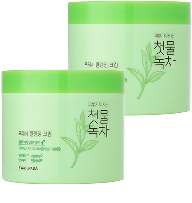 과일나라 첫물녹차 프레시 클렌징 크림, 300g, 2개