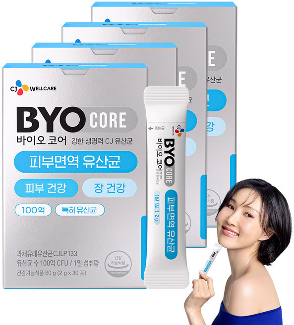 BYO 코어 피부면역 유산균 30p, 60g, 4개