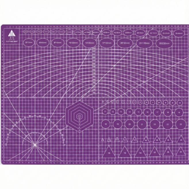 블링오피스 양면 데스크 컷팅 매트, 퍼플
