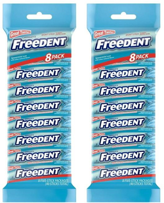 Wrigleys 리글리 프리덴트 틀니껌 5스틱X16개 (총80회분) Freedent Spearmint, 16개