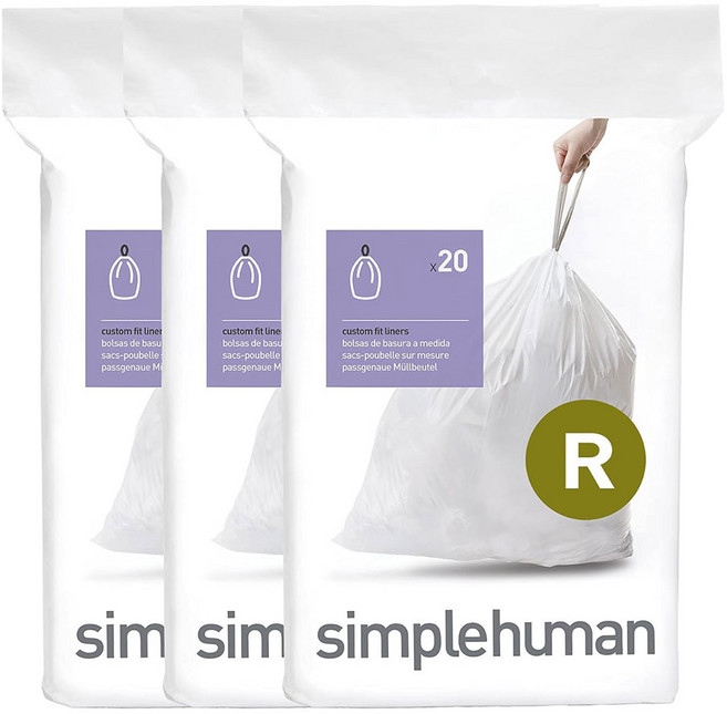 simplehuman Code R 휴지통 봉투 10리터 20장 3팩