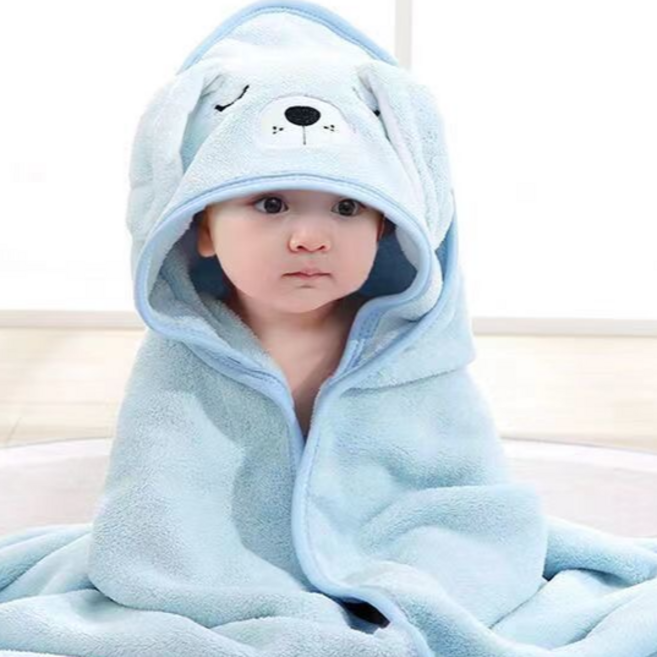 애기 목욕수건 80*80, 1개, 파란 강아지