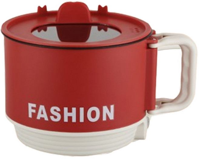 DS 다용도 전기냄비 접이식 손잡이 도자기유약 코팅 처리 전권발열 건열단전 멀티쿠커, HCKY-09 레드