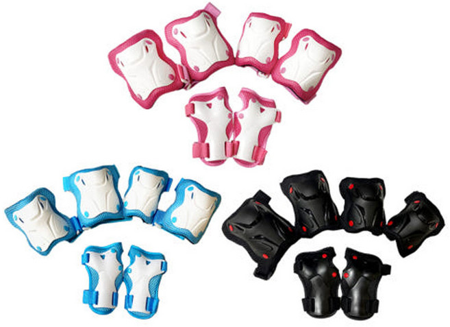 [롤링스타] 롤러스케이트/스케이트보드 보호대 GT-400 set (전용파우치포함), 블루, 1개