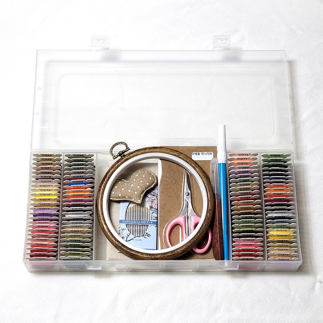 후야몰 자수용 96색상 실세트 면사48색+울사48색 + 기본용품 패키지(G), 자수용 96색상 실세트 기본용품 패키지(G), 1개