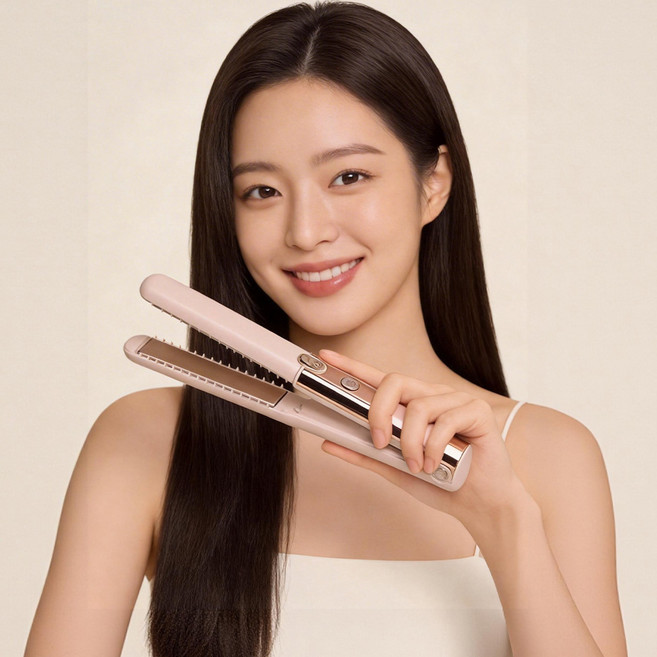 Jeernare 휴대용 고데기 뿌리볼륨 판 고데기 미니 무선 고데기 온도조절, ZY-1016, 핑크