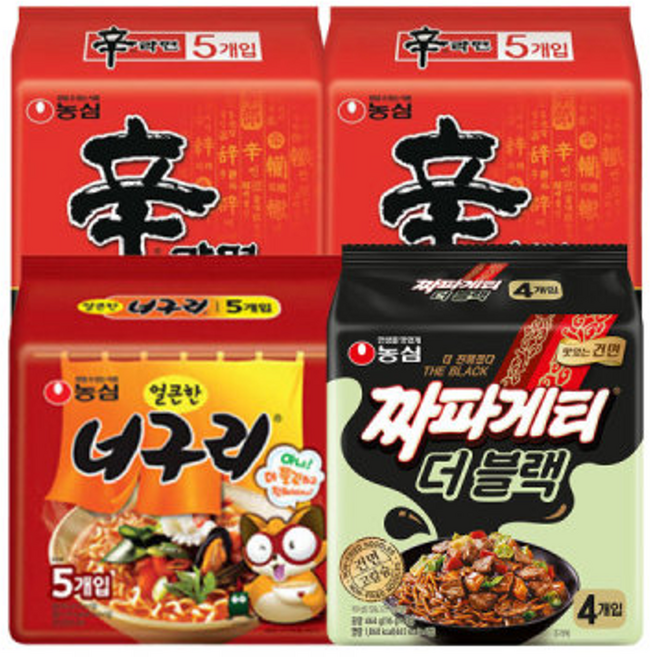 신라면 10입+너구리 5입+ 짜파게티 더 블랙 4입, 신라면 10입+ 너구리 5입+ 짜파게티 더 블랙 4입, 1개