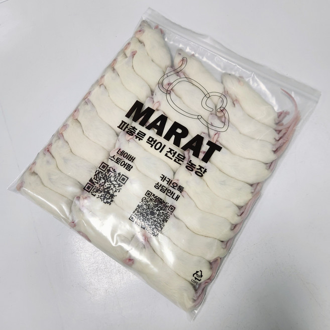 레트 하퍼벌크 30마리 마리당 2 300원 40-55g 마렛트 냉동쥐 뱀먹이 냉동마우스 파충류용품 파충류먹이, 레트 하퍼 벌크 40-55g, 1개, 1L