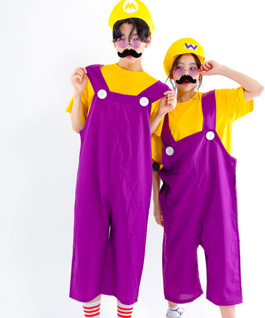 반티고고 코스프레 체육대회 반티세트 할로윈 와리오 보라 멜빵 세트