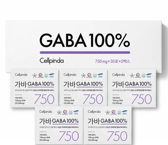 셀핀다 가바 750mg 선물세트 김치유산균 고순도 발효가바, 5박스 - 쿠팡
