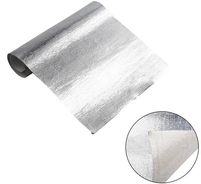 알루미늄 호일 내화 단열 매트 자동차 자체 필름 열차단 보호 엔진룸 접착 고온 시트 방지, 1개