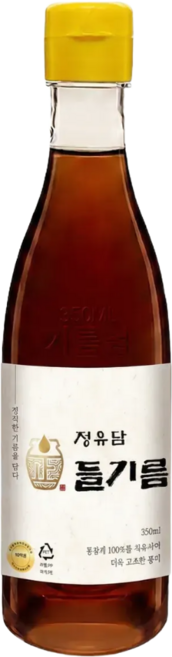정유담 전통압착 중국산 통들깨100% 들기름, 1개, 350ml