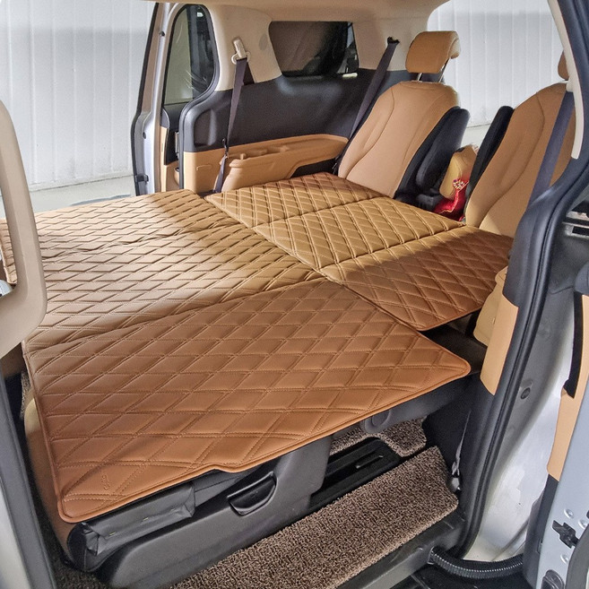 카빛나 심플 카니발차박매트 9인 11인승(14년식 이후~) 평탄화 4세대 올뉴 더뉴, 심플 차박매트, 오렌지브라운, 카니발 9인(2열 180도 눕힘가능)