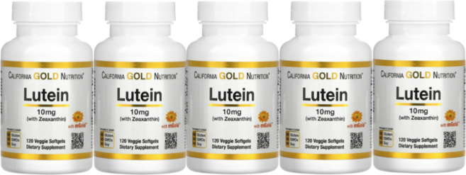 멀티구성 캘리포니아 골드 CGN 루테인 제아잔틴 10mg 베지 caps, 5개, 120정
