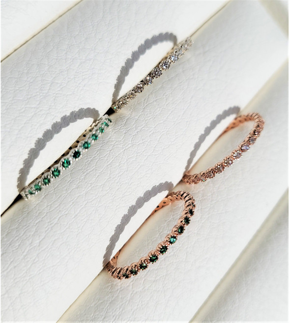 925 실버 큐빅 촘촘 데일리 실반지겸 가드링