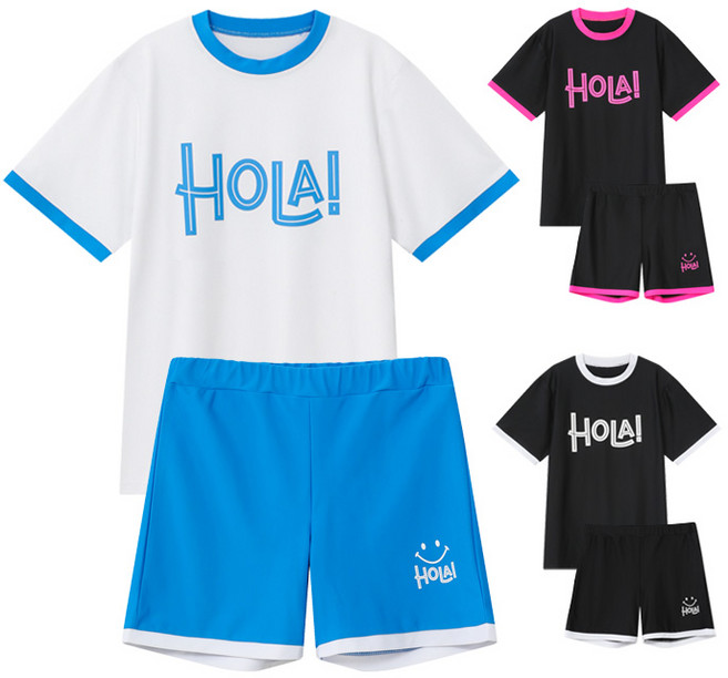 슈가비치 아동 주니어 반팔 래쉬가드 상하세트 BH25-15 공용 수영복