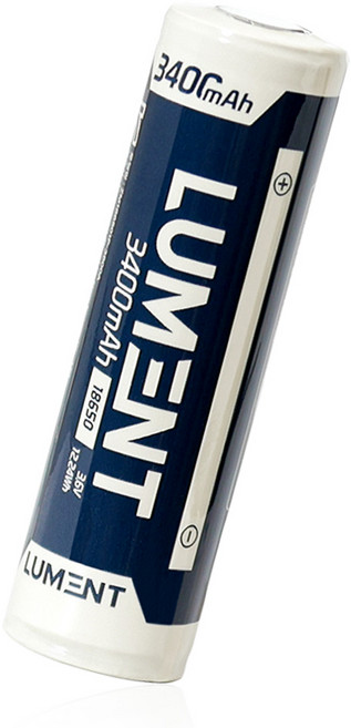 루멘트 18650 충전식 배터리 리튬이온 전지 3.6V 3400mAh 고용량 건전지, 1개, 1개입