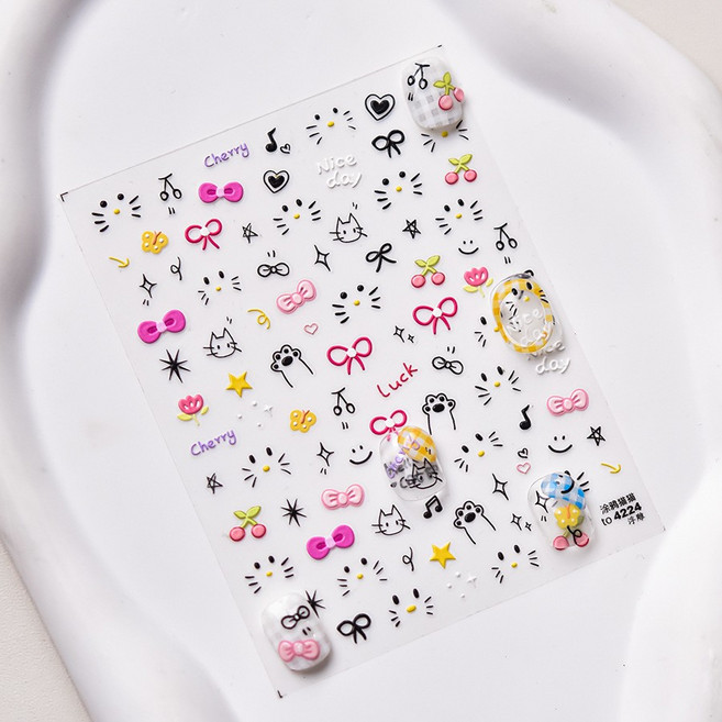 고양이 페이스 토모니 스티커 171 - JS