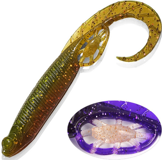 추랑 국내생산 자체개발 더 강해진 멸치향 광어 다운샷웜, 1세트, 8.65g, 008 모터오일