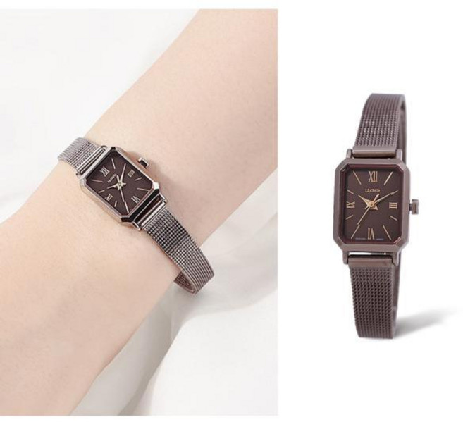 로이드 어썸스퀘어 직사각 빈티지 브라운 메쉬시계