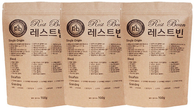 원두커피 100g, 3개, 핸드드립