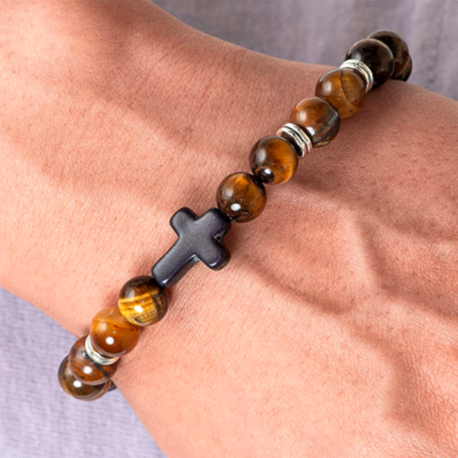 만만템 행운 기독교 천주교 십자가 묵주 팔찌