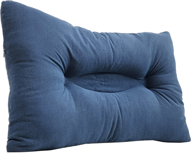 빨아쓰는 어린이 여성 주니어 낮은 경추 베개 초등 일자목 거북목 옆잠시 편한 베게, 인디고블루, 1개