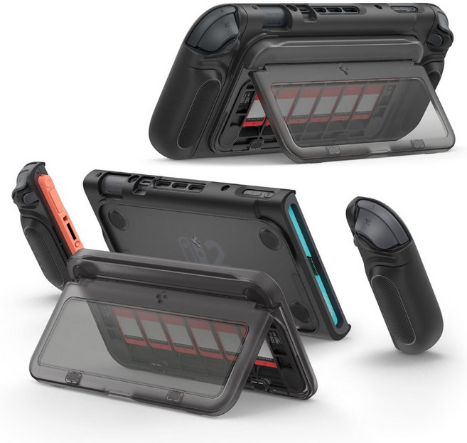 Spigen Switch 2 Joy-Con ACS09288 케이스 착탈식 스탠드 대응 게임 카드 6장 수납