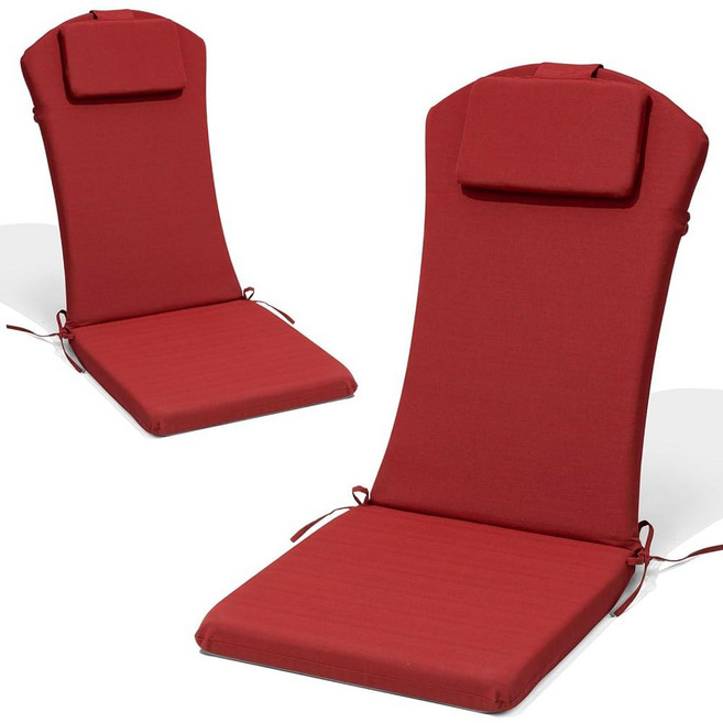 CRESTLIVE 127X50.8CM(50X20인치) SUNBRELLA ADIRONDACK 의자 쿠션 받침대 머리 변색 포함 발수성 방지 백 파티오용 하이 흔들, 칠리.