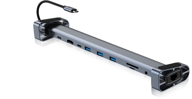 宏晉 TYPE-C筆電擴充器 十合一擴充支架 支援RJ45 hub3.0 HDMI, 1個