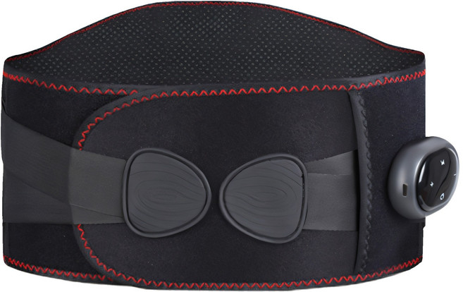 RUNDX 무선 충전식 허리찜질기 온열 마사지기, 블랙