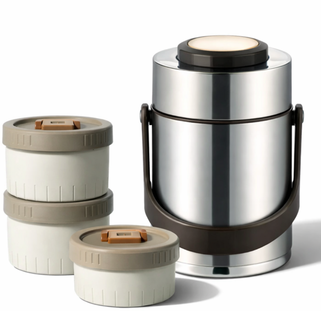 코코리브 롱타임 보온도시락, 1개, 실버