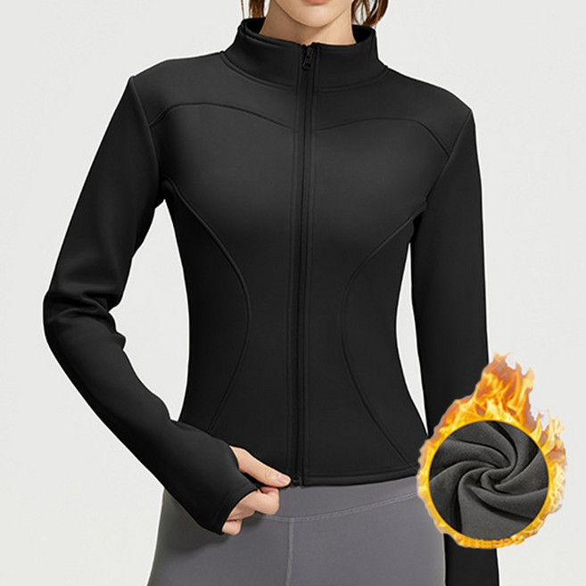 이프노스 여성 기모 집업 겨울 러닝 자켓 요가 골프