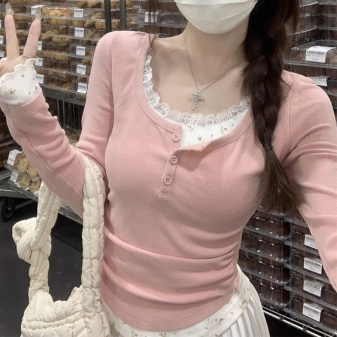 아이엠몽 여성 프릴 레이어드 넥 라인 리본 포인트 가디건