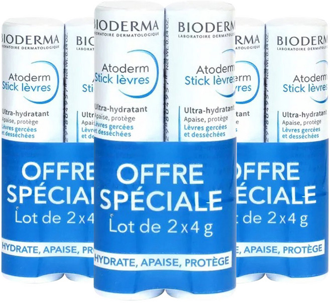바이오더마 아토덤 스틱 레브르 립밤 2개입, 무향, 8g, 3개