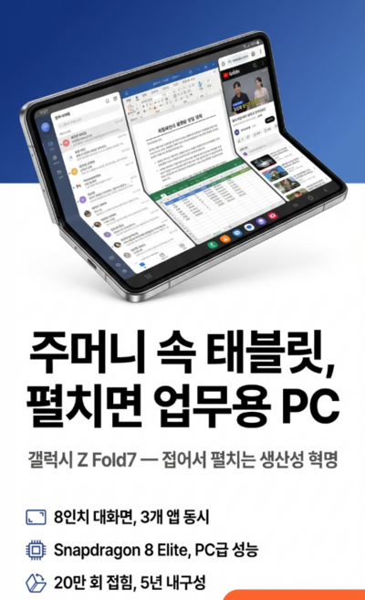 삼성전자 갤럭시 Z폴드7, 128GB, 블랙