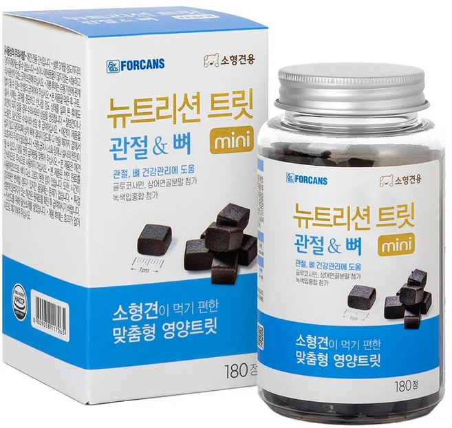 포켄스 강아지 뉴트리션 트릿 미니 영양제, 180정, 뼈/관절강화, 1개 - 쿠팡