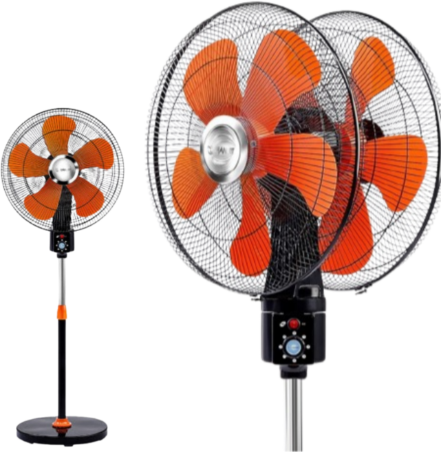 양면 360도 회전 선풍기 대형선풍기 가정용 공업용 산업용 식당 공장 사무실 업소용 양면 선풍기, 20인치, 주황