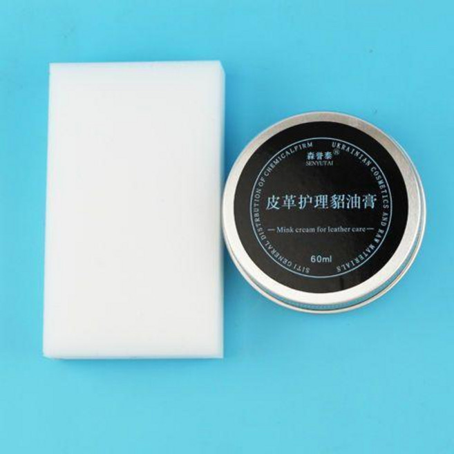 皮具護理貂油膏 防乾裂無色保養油, 1個, 森譽泰貂油膏60ml+海綿