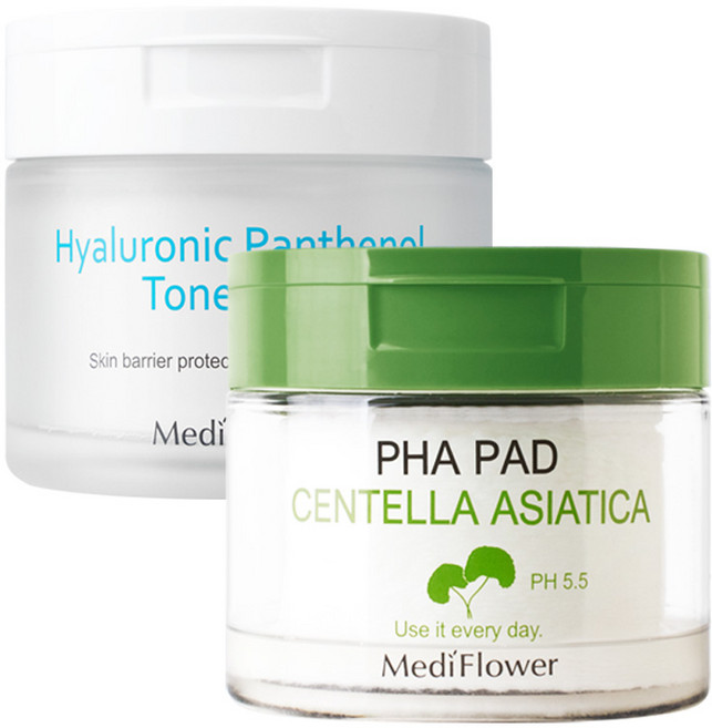 메디플라워 센텔라아시아티카 파하 패드+히알루로닉 판테놀 토너 패드, 1개