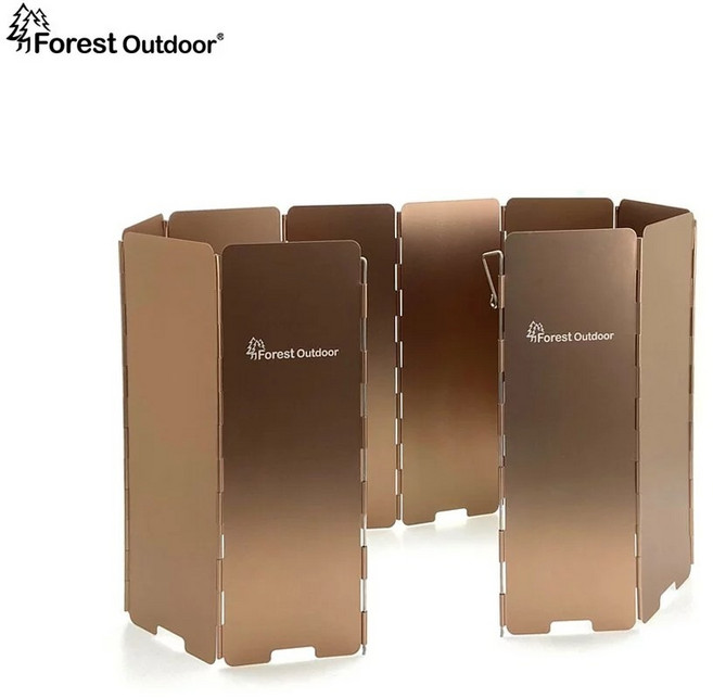 Forest Outdoor 露營輕量化鋁合金10片擋風板【野外營】擋風板, 金色, 1個