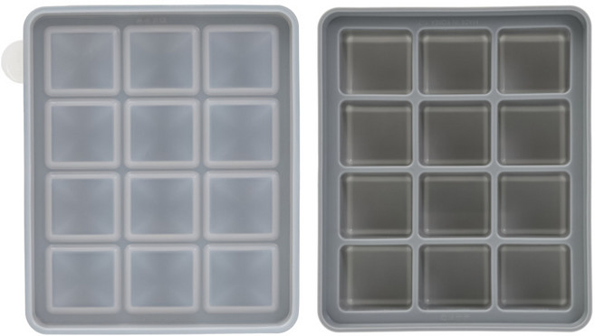 네오실리 국산 프리미엄 실리콘 얼음틀 다진마늘 이유식 냉동틀, 2개, 그레이