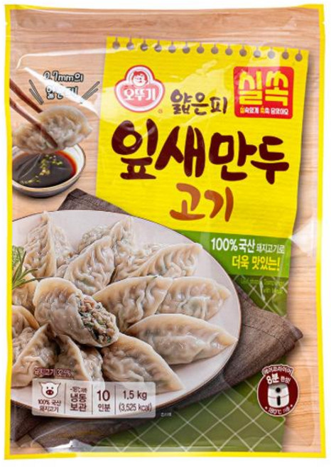 오뚜기 실쏙 얇은피잎새만두 고기 1.5KG, 1개