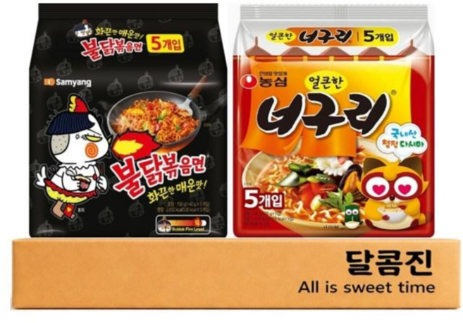 라면2종 불닭볶음면5입 + 너구리5입, 10개
