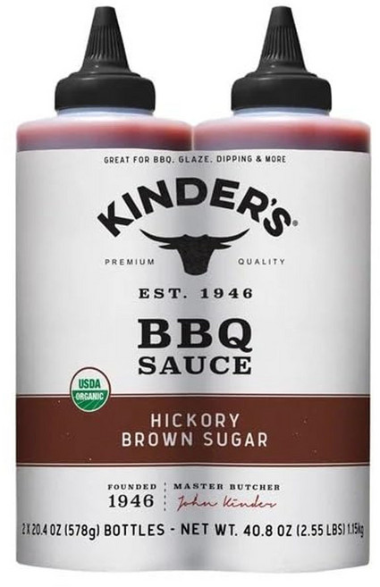 KINDER'S 바베큐 소스 히코리 브라운 슈가 바비큐 소스 듀오팩, 2개, 578g